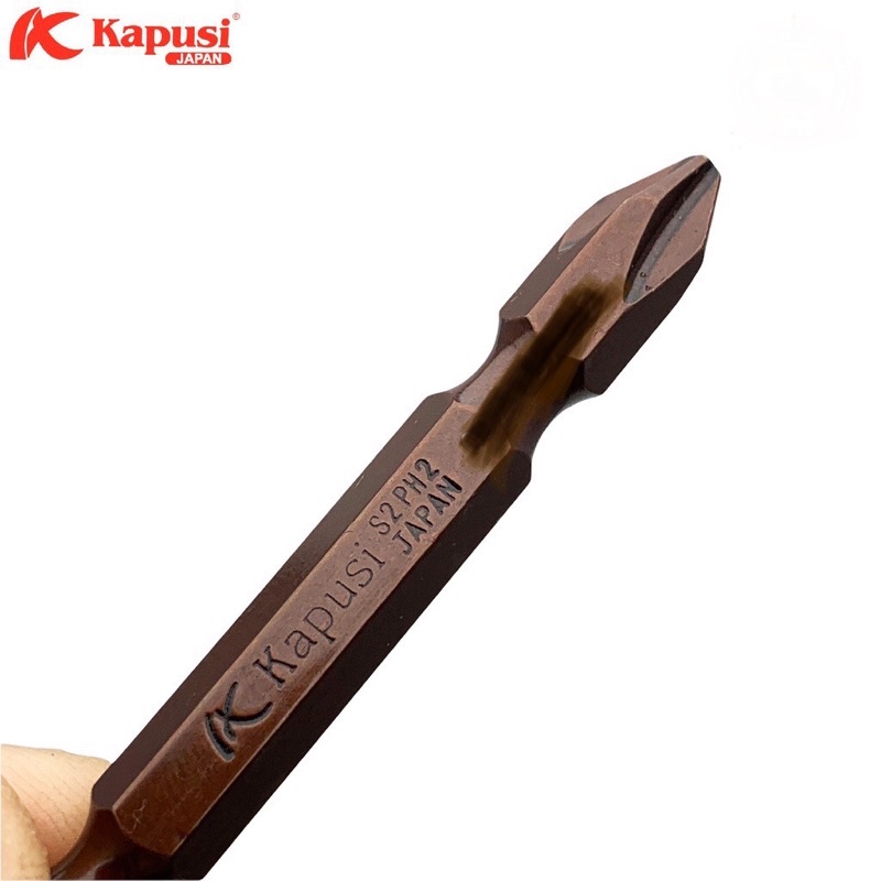 Mũi vít Bắn 2 Đầu Cộng Trừ Có Nam Châm Kapusi Nhật Bản T008 - Hàng Nội Địa Nhật Chính Hãng