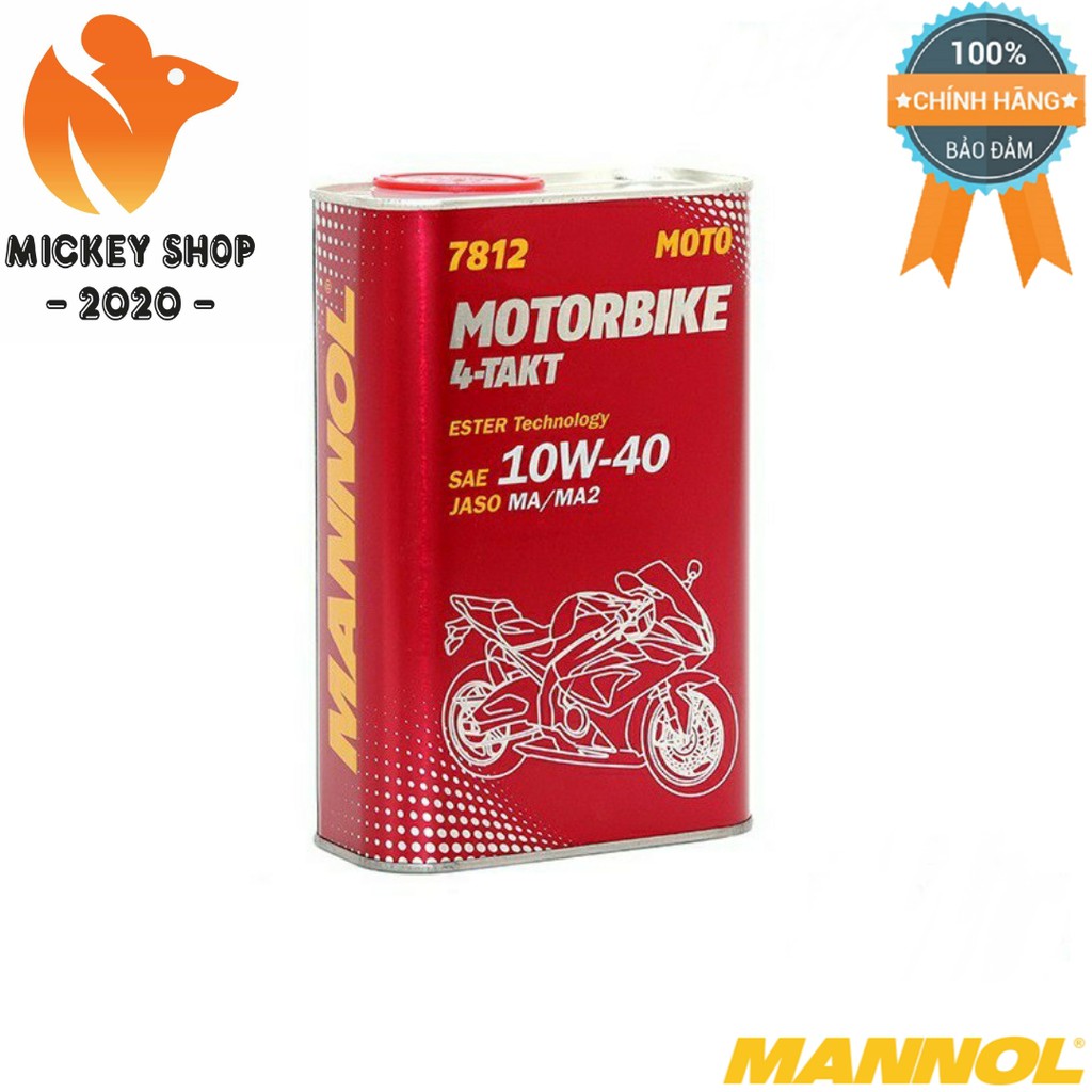 Nhớt MANNOL 10W-40 SL 4-Takt Motorbike ESTER 7812 1L Hàng Đức Cao Cấp Chính Hãng dành cho xe PKL - Mickey2020shop