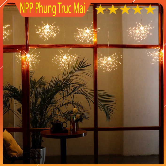 Đèn led pháo hoa có điều khiển trang trí ngày tết chùm 35 dây, 8 hiệu ứng nháy l Chùm đèn led trang trí tết 2022
