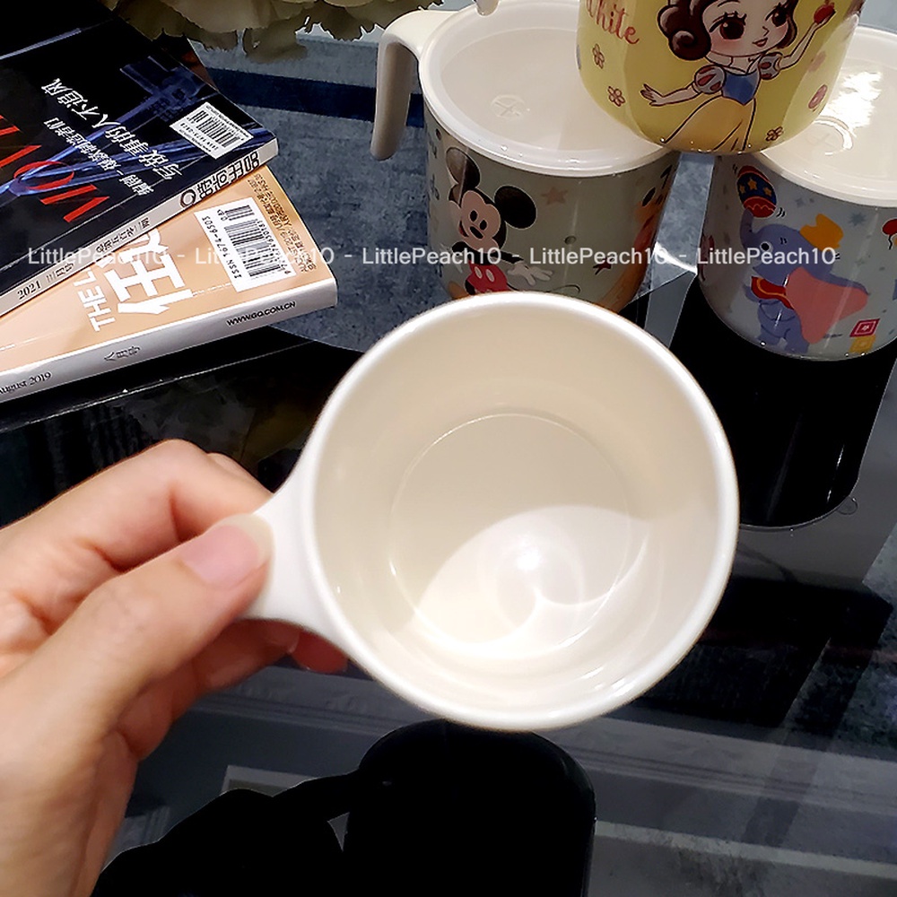 Ly nước có nắp Disney nhựa melamine mới 2022 hình Minnie Mickey Princess Donald Dumble cho bé