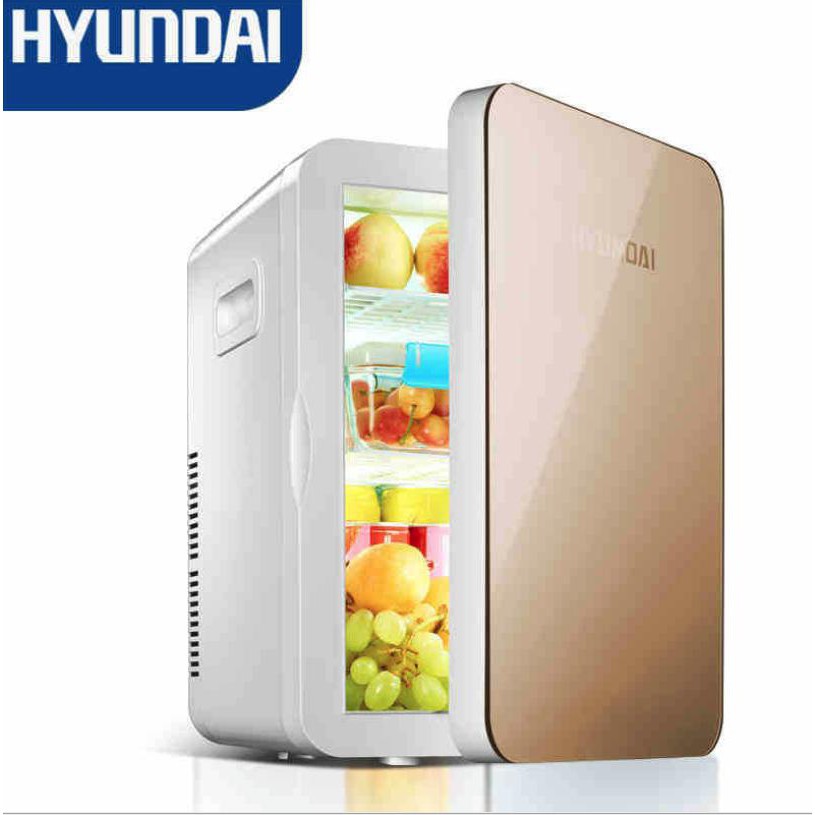 Tủ lạnh mini, thùng giữ nhiệt Hyundai dung tích 20L dùng trên ô tô và điện nhà 12V/220V (Vàng , Bạc)