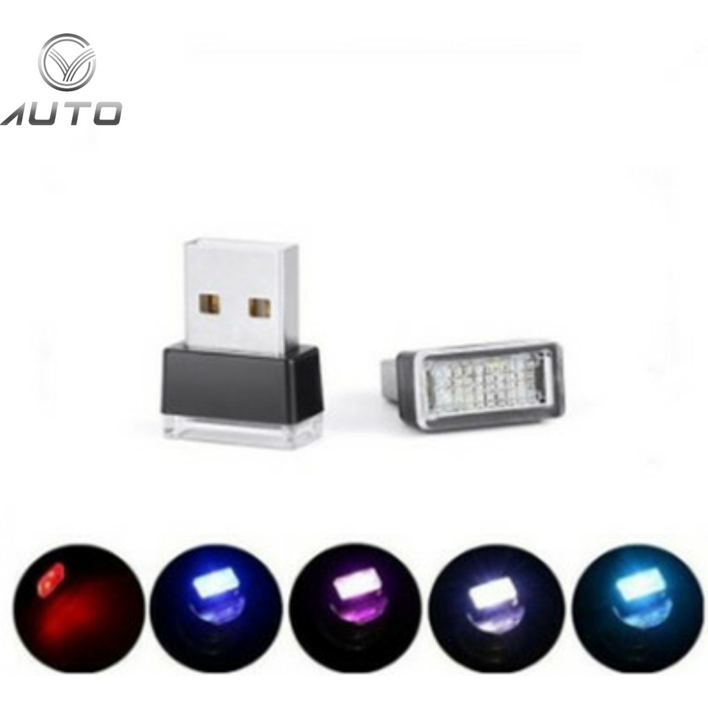 Đèn led phát sáng gắn cổng USB trang trí ô tô, xe hơi