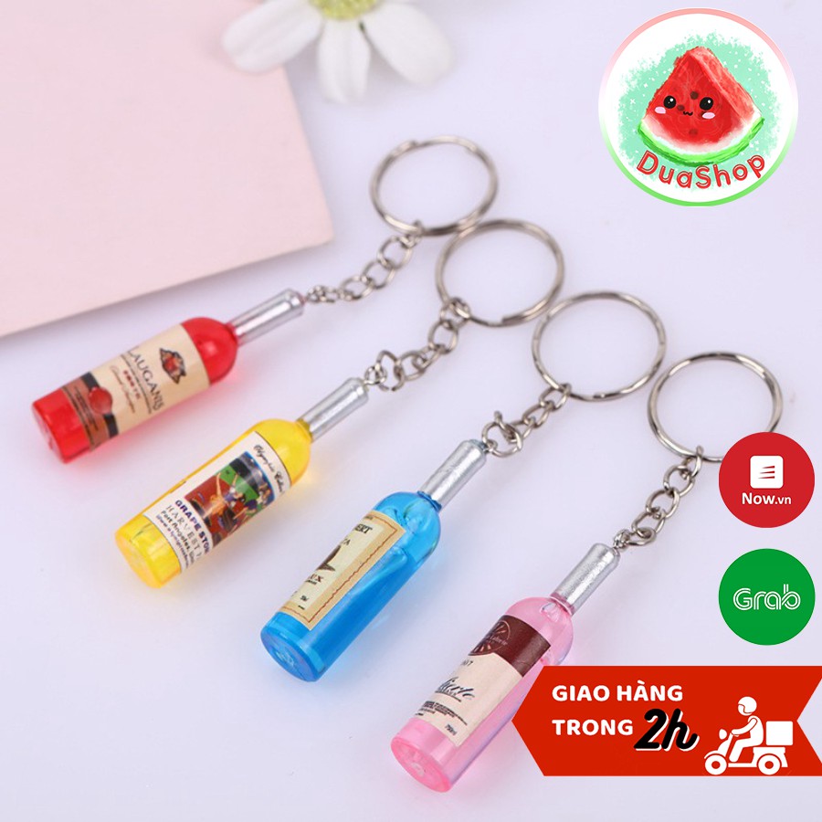 Móc khóa trang trí hình chai nhiều mầu 🍉Duashop🍉