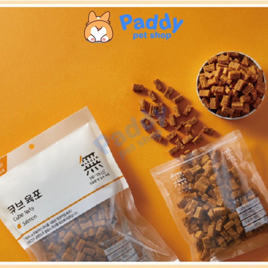 Viên Thịt Bò, Gà &amp; Cá Hồi Bowwow Cube Jerky Snack Cho Chó