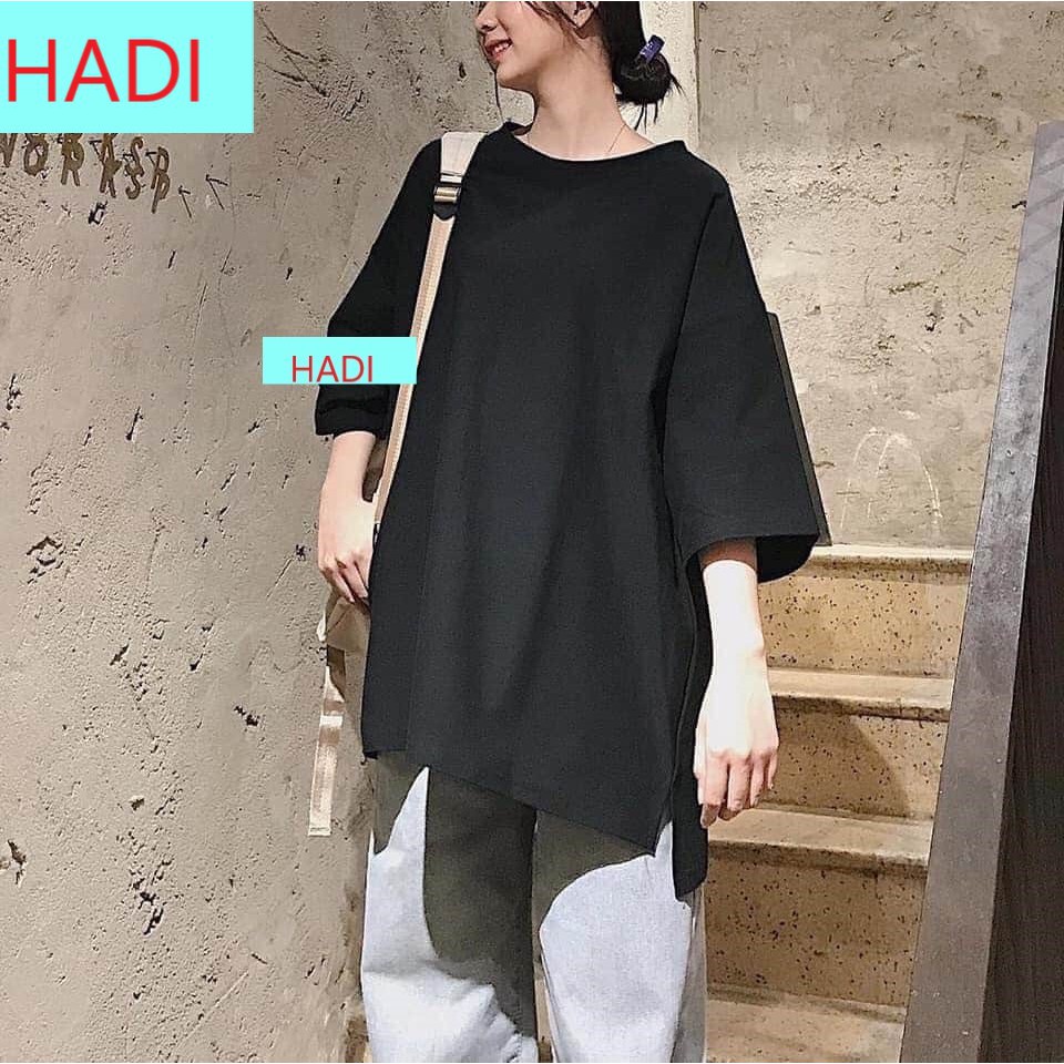 FREESHIP ] ÁO THUN NAM NỮ UNISEX FORM RỘNG XẺ TÀ LỆCH CÁ TÍNH ĐỦ SIZE ĐỦ MÀU-NB12303