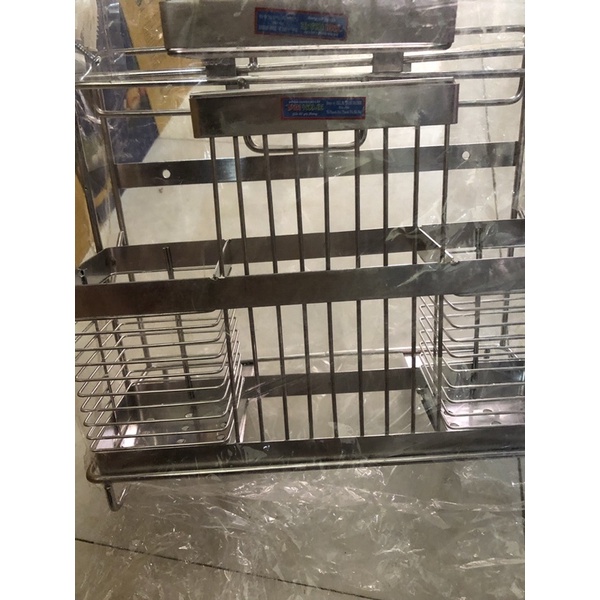 Kệ cài dao thớt, ống đựng đũa đôi bằng inox tiện dụng
