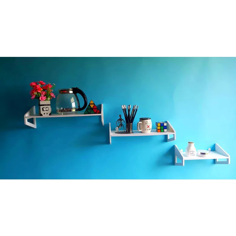 Combo 3 kệ treo tường gỗ Nhựa chống nước chống cháy hiệu quả HV01 nhiều kích cỡ