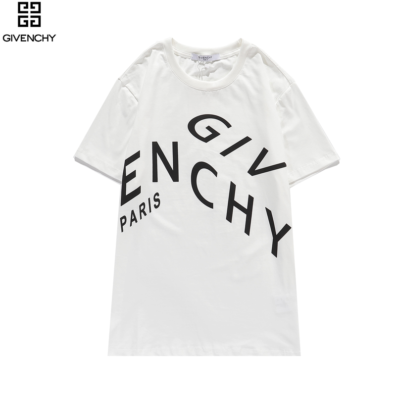 Áo thun cotton ngắn tay in họa tiết chữ Givenchy cá tính trẻ trung