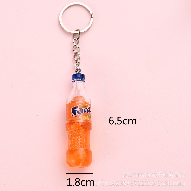 Combo 2 MÓC KHOÁ Hình Chai Nước Ngọt Treo Cặp,Treo Balo Xinh Xắn
