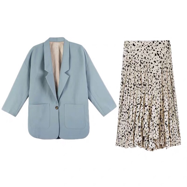 (Order-ảnh thật) bigsize S-4XL Set rời áo vest blazer + chân váy hoạt tiết nhăn 2019 | BigBuy360 - bigbuy360.vn