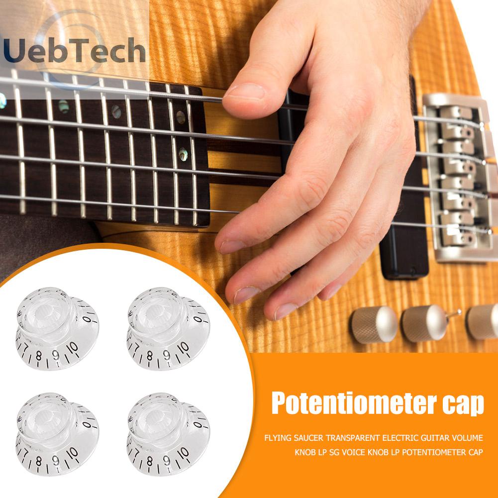 Uebtech 4x Acrylic Guitar Volume Tone Speed Control Knob for LP SG Electric Guitar