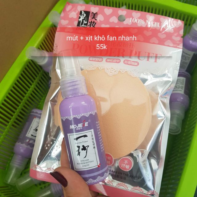 Mút+ xịt khô fan nhanh