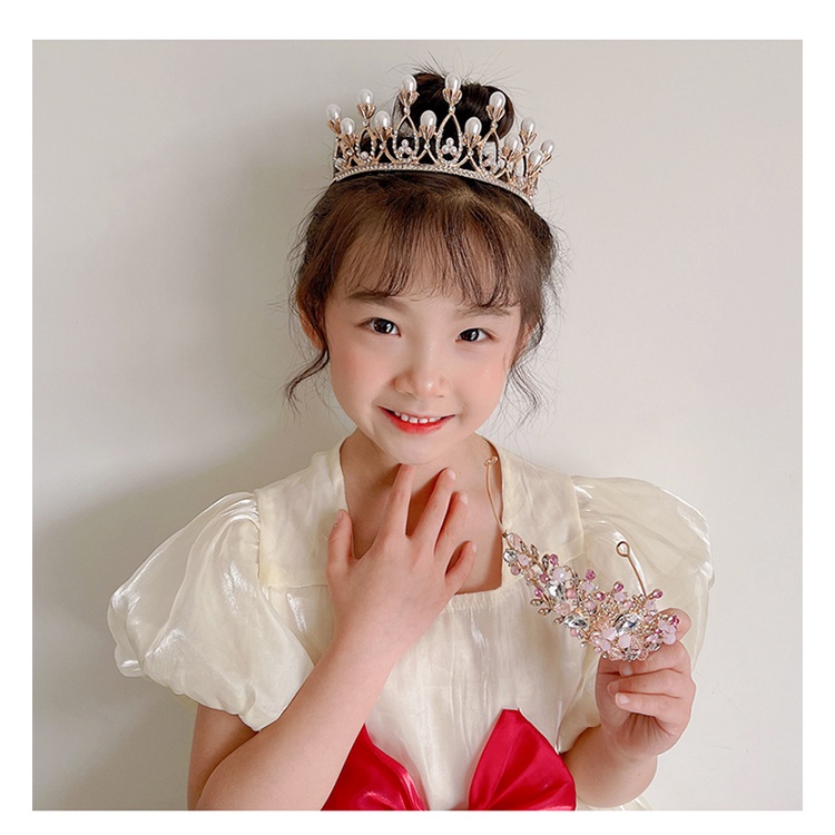 Vương Miện Công Chúa Đính Ngọc Trai Sang Trọng Cho Cô Dâu