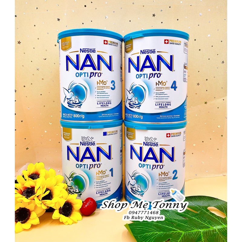 Sữa NAN Optipro 1,2,3,4 mẫu mơi nội địa Nga