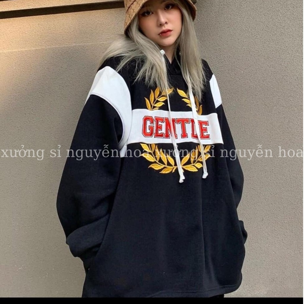 Áo hoodie nữ, áo hoodie có mũ dài tay GENTLE form rộng unisex nam nữ mặc được (kèm video/ảnh thật) Xưởng Sỉ nguyễn Hoa