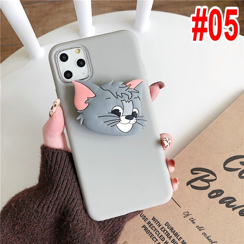 Ốp Lưng Mềm In Hình Tom Và Jerry 3d Cao Cấp Cho Redmi Note 9 9A 9T 8 8A 7 7A 6 Pro 6A 5 5A 4 4A 4X S2 10 Prime Xiaomi Mi A1 A2 A3 Lite 3D Cartoon Cat and Mouse Soft Case Cover+Stand