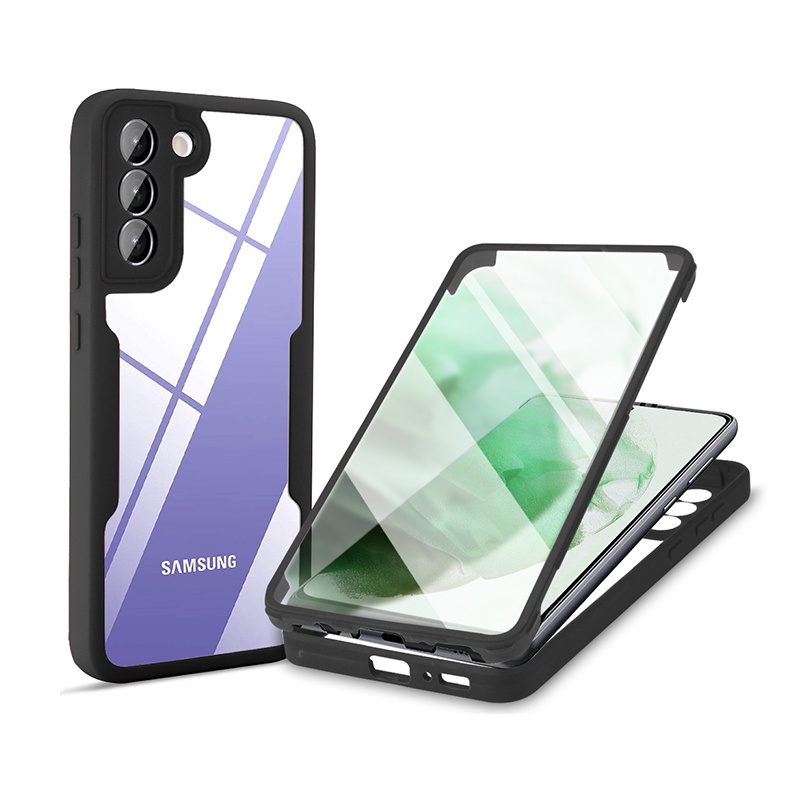 360 Full Protect Double Sided Clear Phone Case For Samsung Galaxy A53 5G A73 5G S22 S22 Plus S22 Ultra A13 LTE 4G M52 5G A03 Core Lens Protect Anti Fall Cover