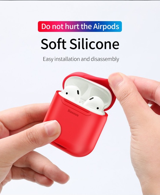 Bao silicon Baseus cho Airpods 1, 2 thường. vừa bảo vệ tốt vừa có thêm chức năng sạc không dây như đời Airpods mới