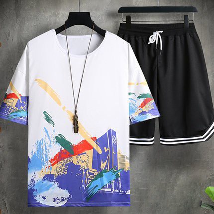 Bộ Nam Hè -Bộ Nam Cầu Vồng In Hình Chất Cotton Cao Cấp Co Dãn 4 chiều-MV Shop - Thời Trang Hot Trend