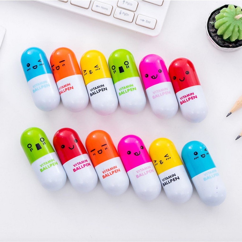 [VPP] Bút Bi Mực Xanh Hình Viên Thuốc,Bút Bi Cute Dễ Thương Cho Học Sinh |  VPP SÁNG TẠO TTC029
