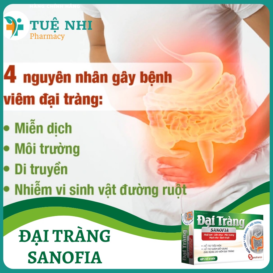 Viên uống Đại tràng Sanofia hỗ trợ giúp giảm các triệu chứng của viêm đại tràng Hộp 30 viên - NT325