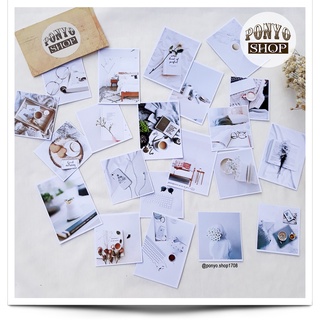 Set 21 sticker nhãn dán ảnh phong cách Instagram (Màu Trắng) trang trí Scrapbook/Planner