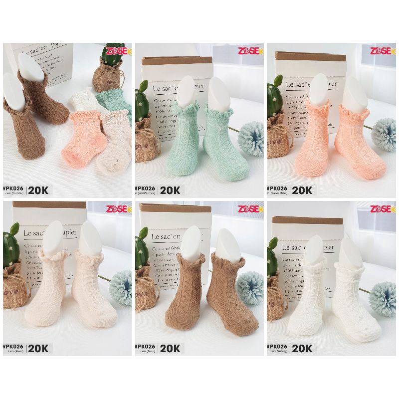 Tất cho bé 6M-2Y hãng Zosekids chất cotton đàn hồi tốt