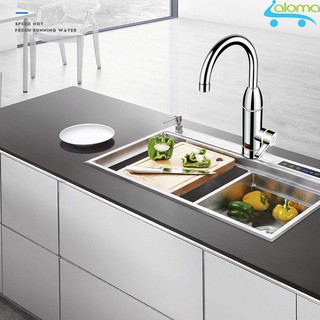 Máy làm nóng nước trực tiếp tại vòi Qwater IN-01 bằng inox kèm ổ điện chống giật