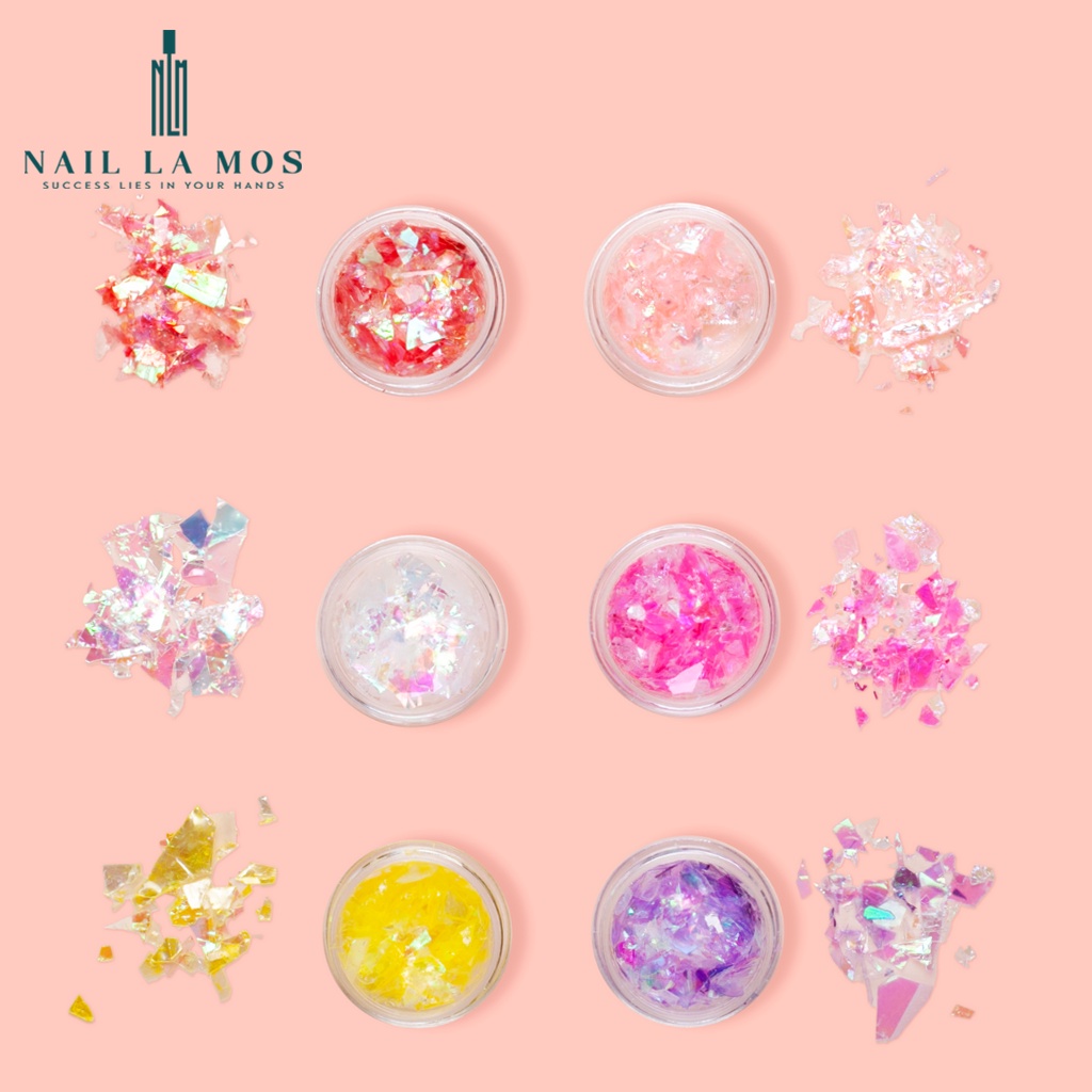 Set 12 hũ xà cừ giấy đắp gel ẩn phong cách Hàn Nhật