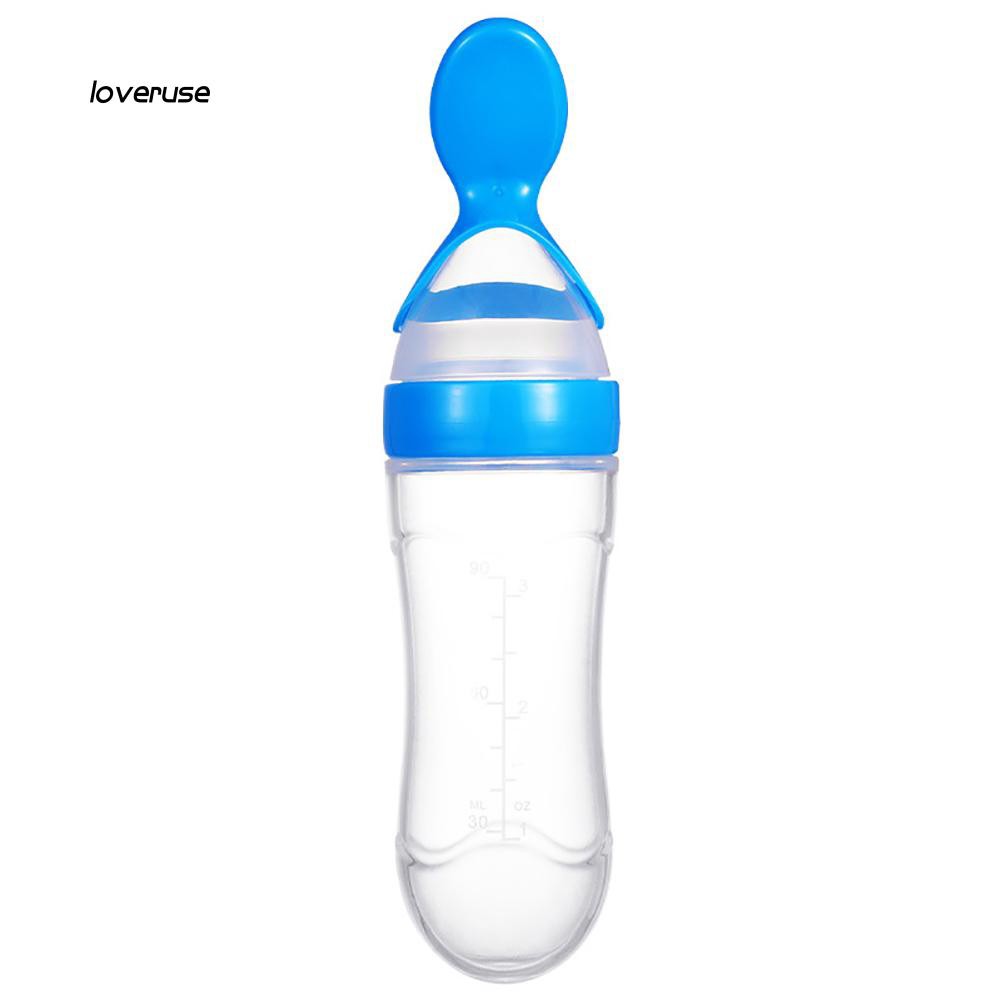 Bình thìa ăn dặm bằng silicon mềm dung tích 90ml kích thước 5x20cm cho bé