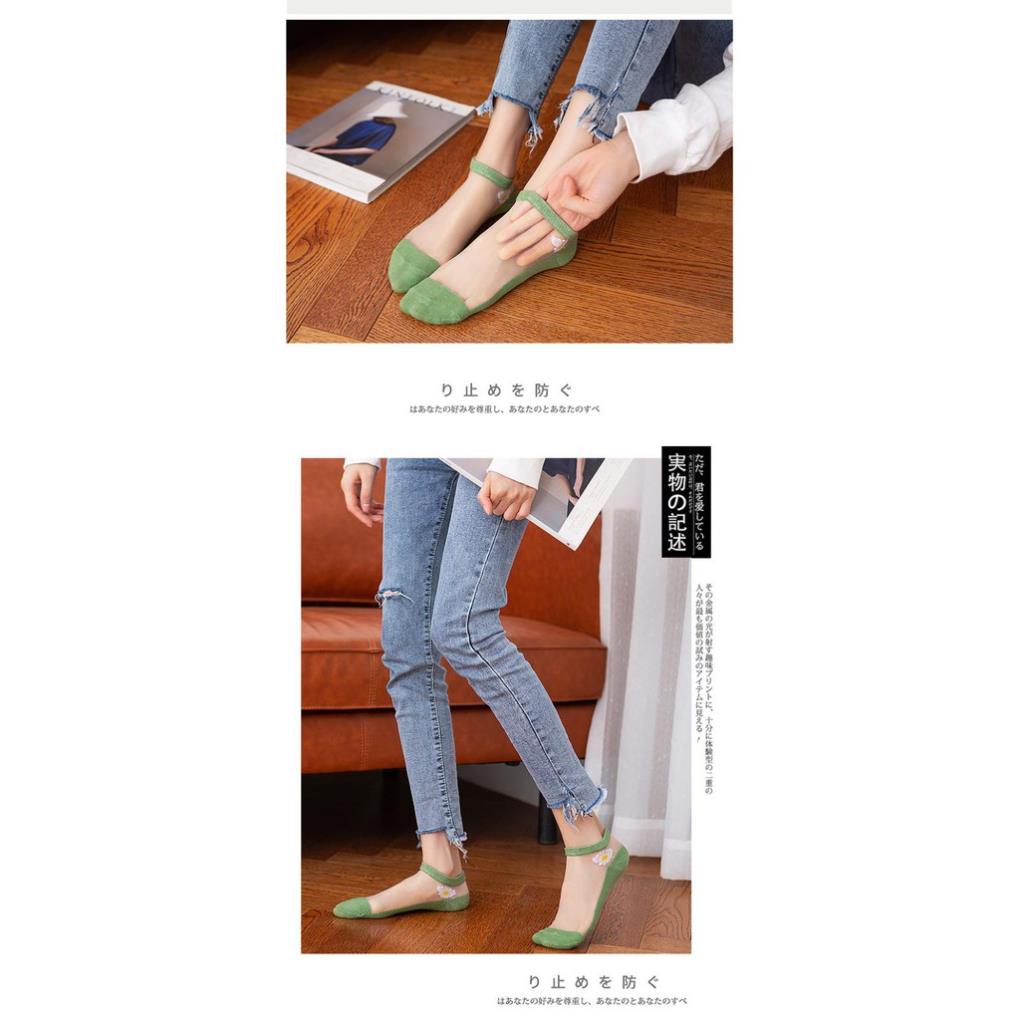 10 đôi Tất Lưới Xuyên Thấu Thiết Kế Hình Hoa Cúc Cho Nữ
