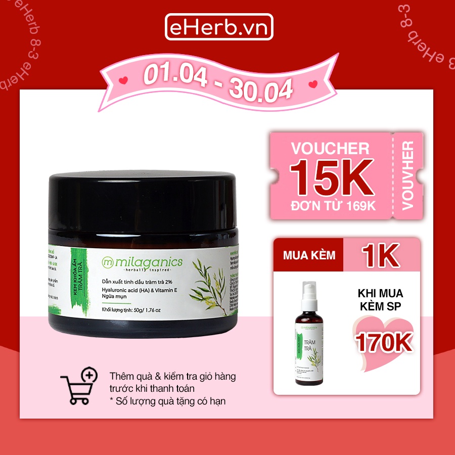 Kem Dưỡng Ẩm Cho Da Mụn Tràm Trà Tea Tree Khóa Ẩm