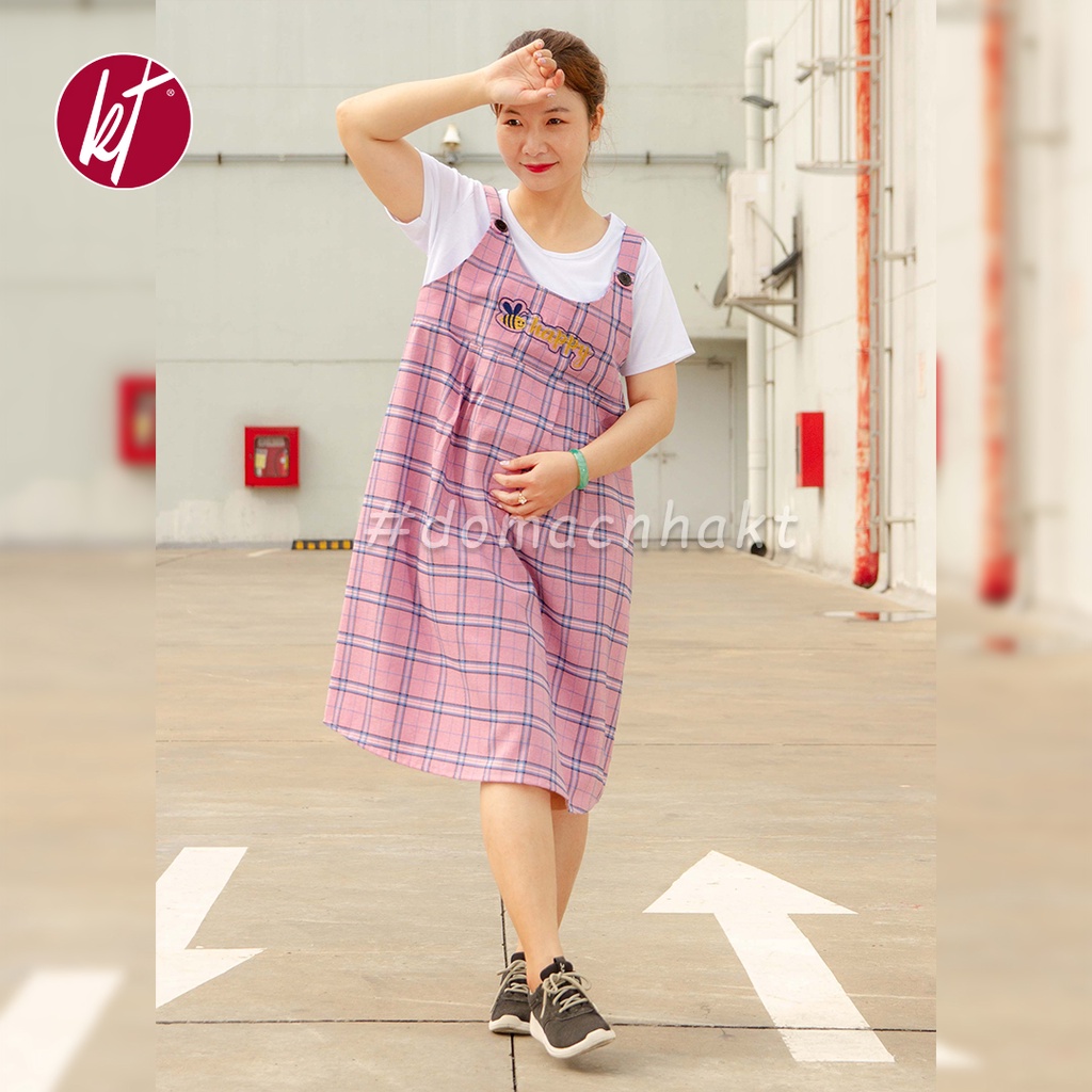 Đầm bầu công sở thu đông thiết kế dài chất kate mẫu thêu ong happy freesize dưới 72kg | Đồ Bầu KT | DBK01