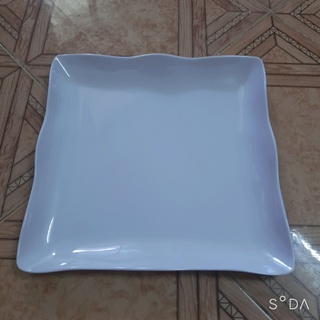 Dĩa vuông màu trắng dh59 ,dĩa nhựa melamine pataco