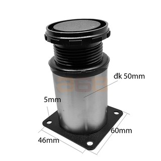 Chân bàn có điều chỉnh độ cao: chân inox tăng chỉnh 60-200mm +15mm