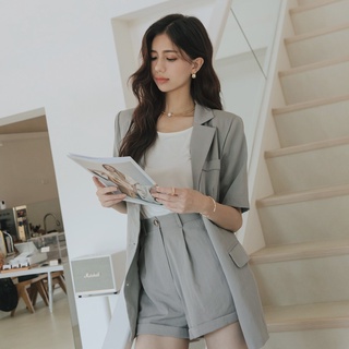 Áo blazer ngắn tay túi trước nữ Air Space Lady 2121826002