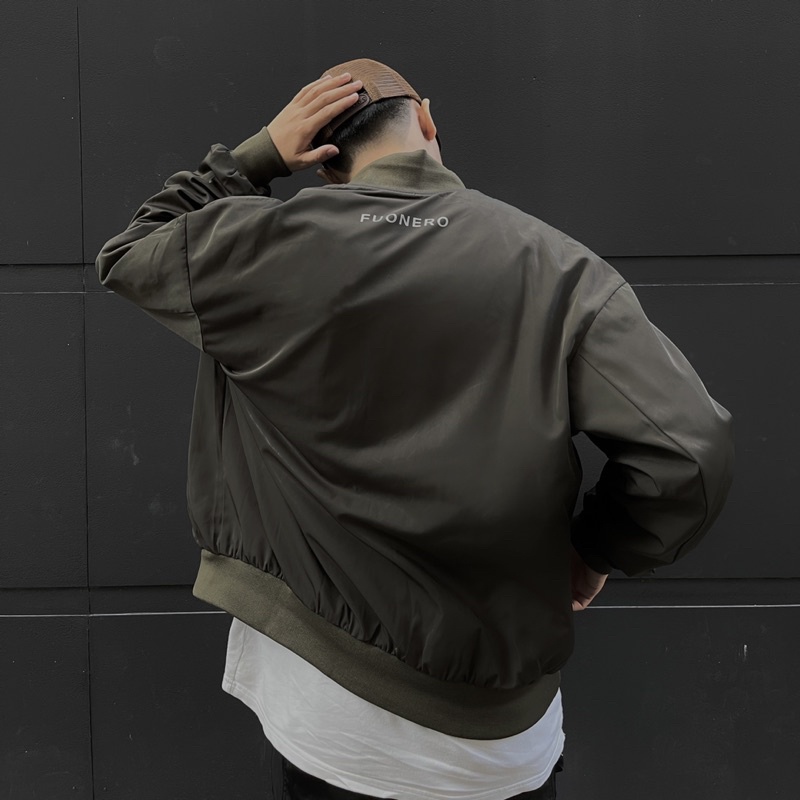 Áo khoác bomber rêu - olive bomber jacket