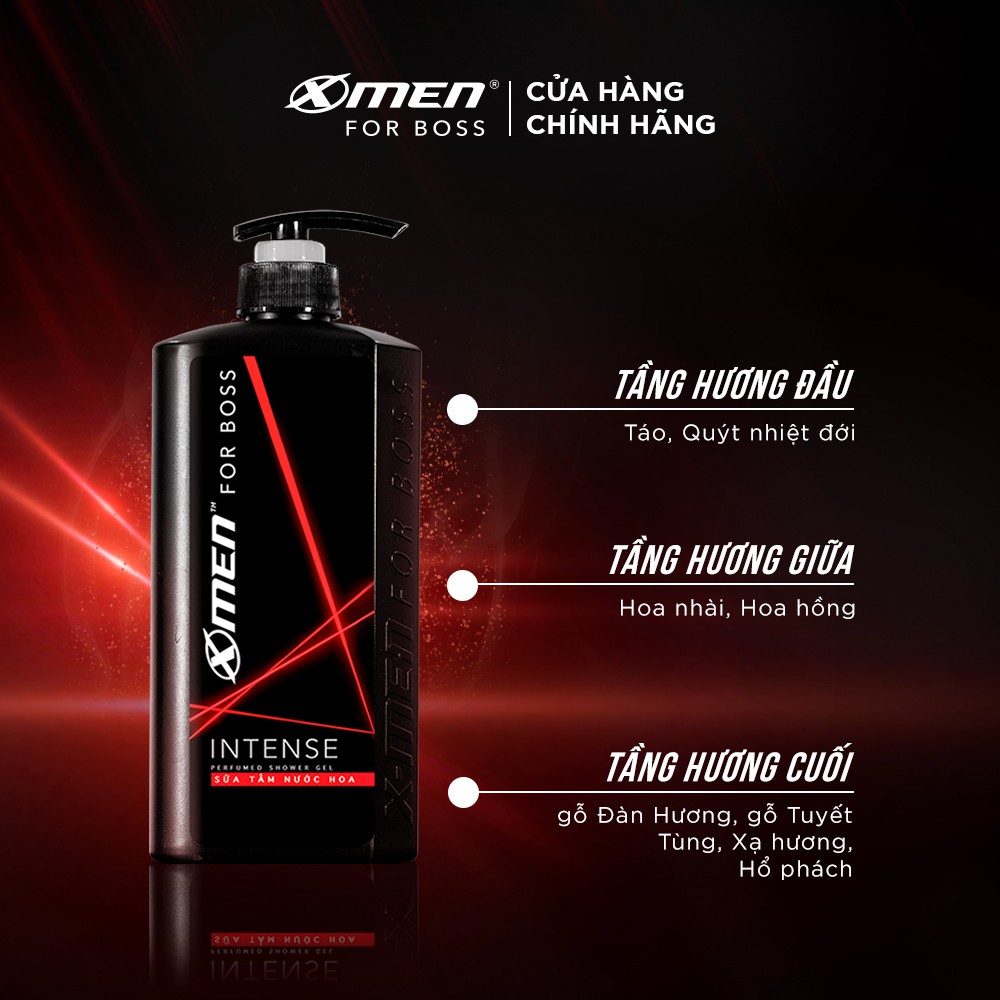 [Mã COSMEN giảm 8% đơn 250K] Sữa tắm nước hoa X-Men for Boss Intense 650g