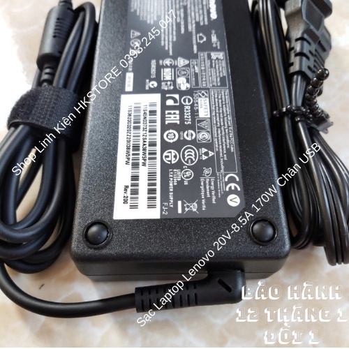 Sạc Laptop Lenovo 20V-8.5A 170W chân USB dùng cho T440P T540P W540 Y50-70 P50 yoga11 yoga13 E531 S210 S500 U330 U430