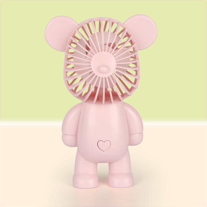 Quạt mini cầm tay Bearbrick, quạt sạc tích điện hình gấu nhiều màu sắc Ráp tiện lợi mang đi học, đi làm, đi du lịch