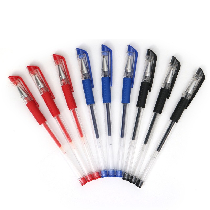 Bút bi nước văn phòng & ngòi bút đầu đạn 0.5mm 3 màu mực trơn xanh đỏ đen tự chọn