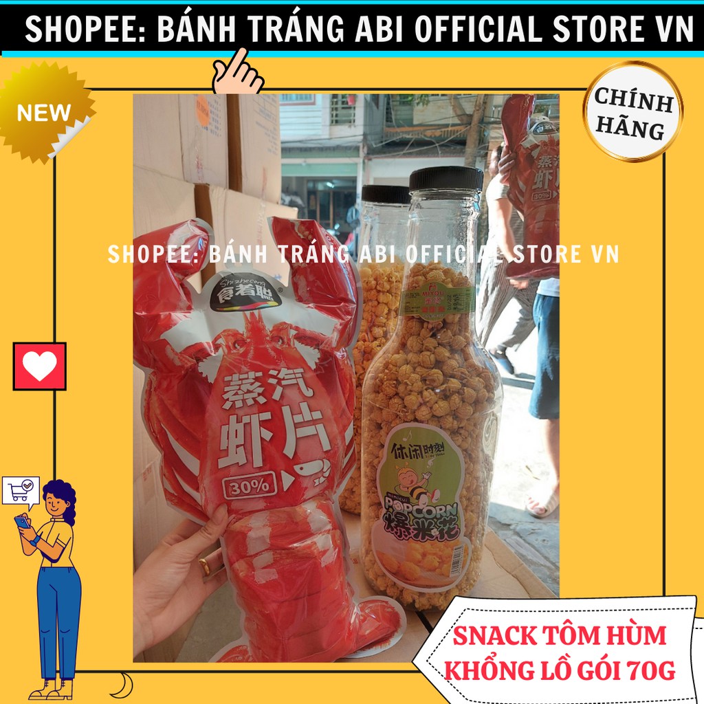 🦐SNACK BÁNH PHỒNG TÔM HÙM TO NHƯ CHAI BẮP KHỔNG LỒ 70g 🦐