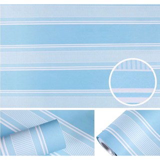 5M Giấy Dán Tường - Sọc Xanh Trắng