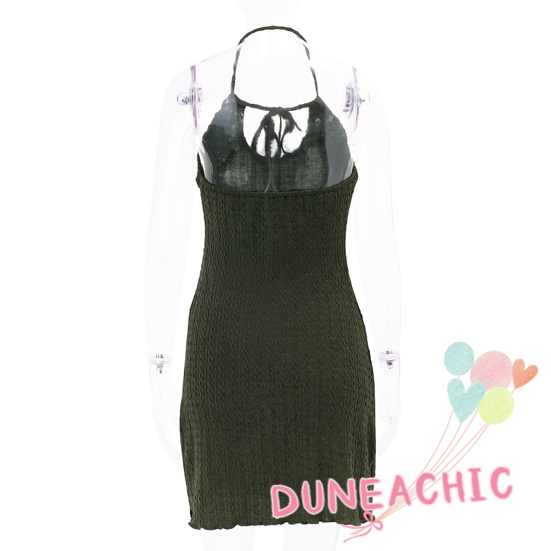 DUNEA Đầm Hai Dây Hở Lưng Ôm Dáng Gợi Cảm Dành Cho Nữ