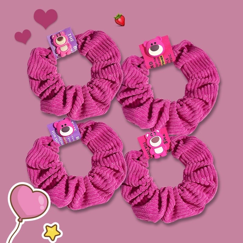 Dây cột tóc - scrunchies Gấu Dâu