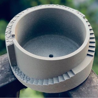 Chậu cây cảnh nghệ thuật decor chậu Xi mang Cori 18x9cm, chậu cây để bàn làm việc chậu bonsai sen đá