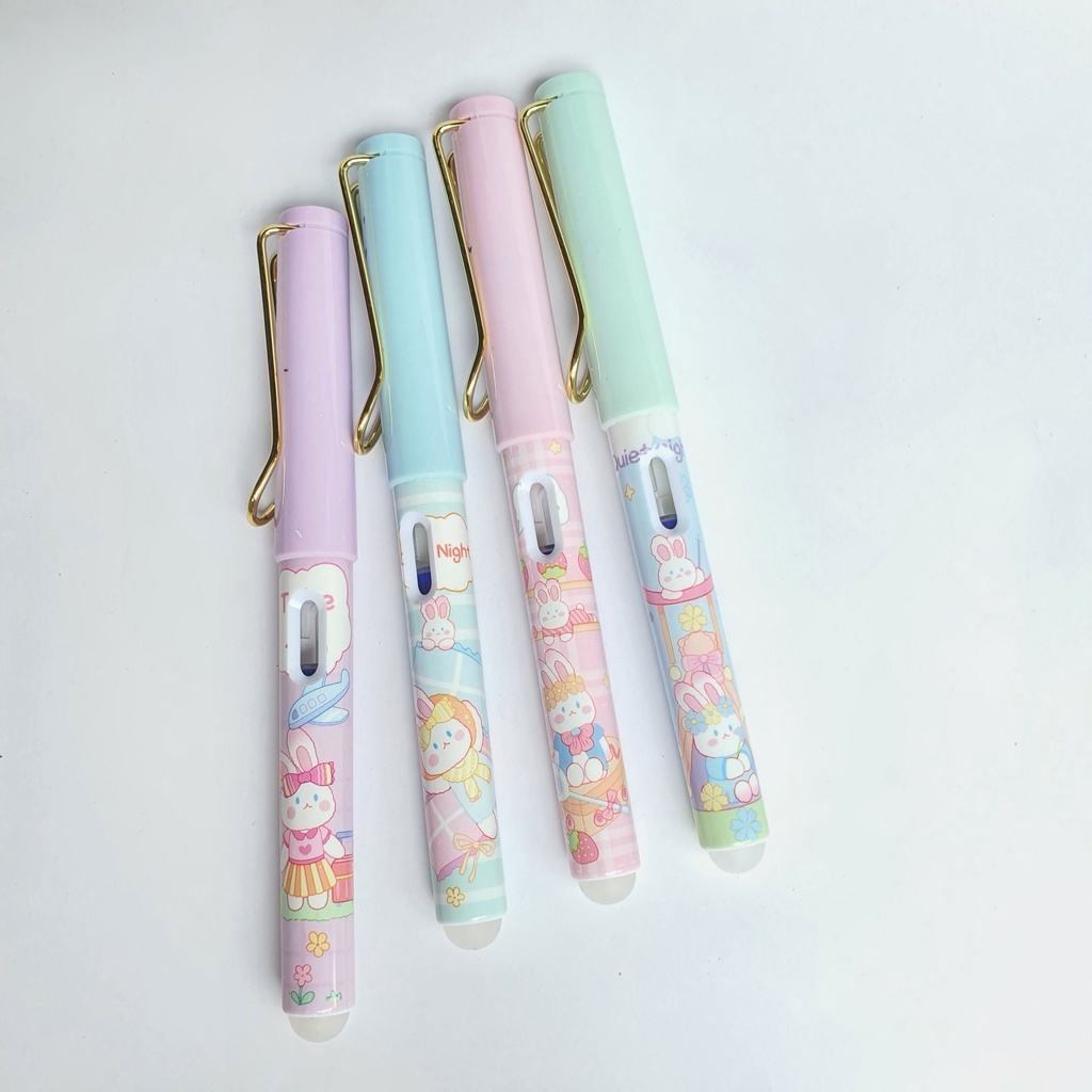 Bút máy xóa được. Ngòi trơn, thanh đậm, siêu bền, hình dễ thương. Bút mực tẩy được ( Hàng nội địa Trung) Soleil Home