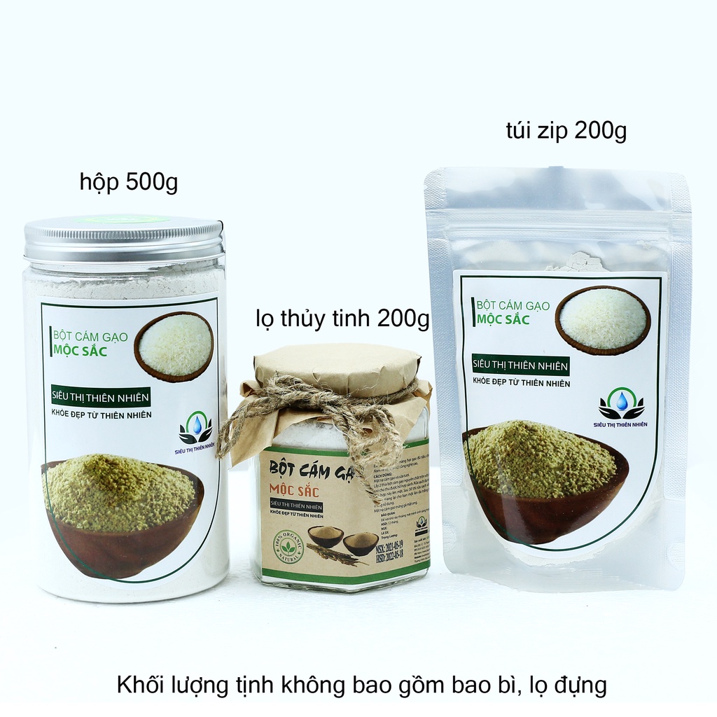 Tinh bột cám gạo nguyên chất Mộc Sắc để tắm trắng làm mặt nạ sữa non