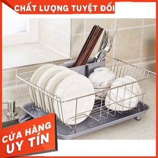 [ Hàng Chính Hãng ] RỔ ÚP CHÉN INOX CÓ KHAY HỨNG NƯỚC