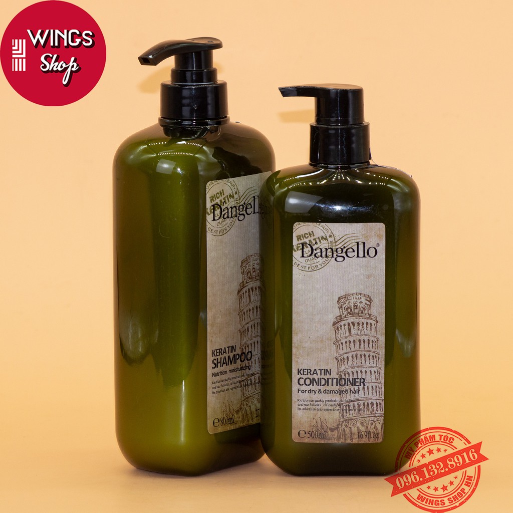 Cặp Dầu Gội Xả Dangelo Keratin FreeShip Phục Hồi Tóc Hư Tổn ,Giúp Tóc Siêu Mềm Mượt | Hàng Chính Hãng